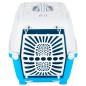 vidaXL Transportbox für Haustiere Weiß Blau 55x36x36 cm Polypropylen vidaXL Transportbox für Haustiere Weiß Blau 55x36x36 cm Polypropylen