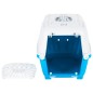 vidaXL Transportbox für Haustiere Weiß Blau 55x36x36 cm Polypropylen vidaXL Transportbox für Haustiere Weiß Blau 55x36x36 cm Polypropylen