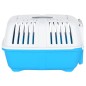vidaXL Transportbox für Haustiere Weiß Blau 55x36x36 cm Polypropylen vidaXL Transportbox für Haustiere Weiß Blau 55x36x36 cm Polypropylen