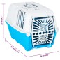 vidaXL Transportbox für Haustiere Weiß Blau 55x36x36 cm Polypropylen vidaXL Transportbox für Haustiere Weiß Blau 55x36x36 cm Polypropylen