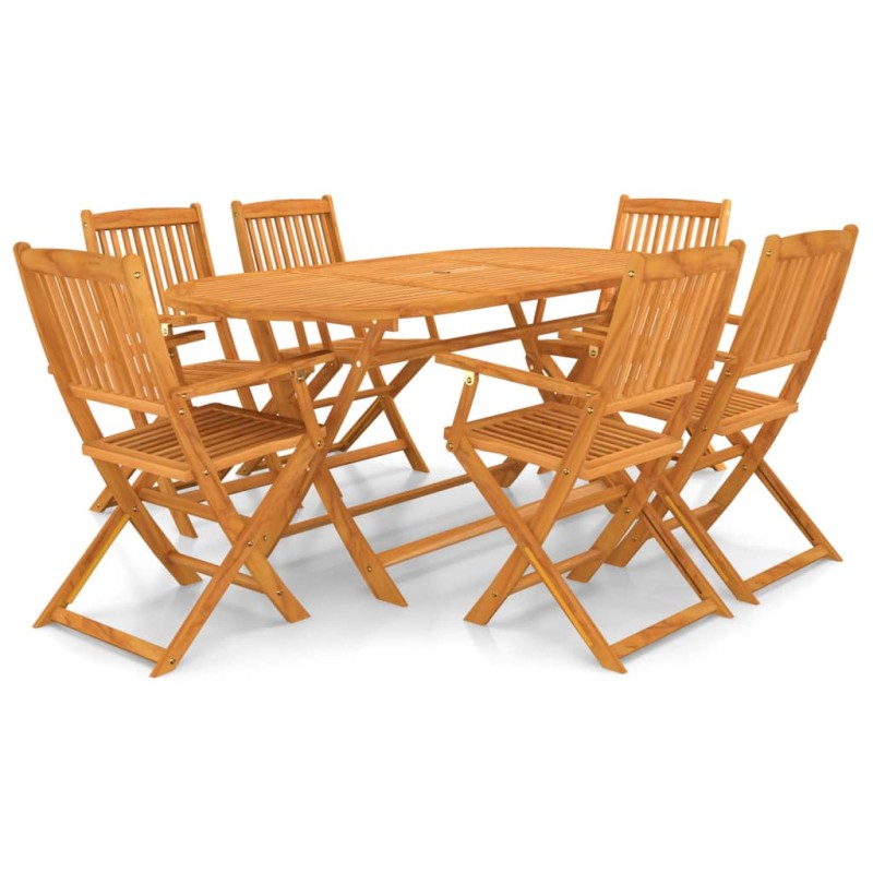 vidaXL 7-tlg. Garten-Essgruppe Klappbar Massivholz Akazie vidaXL 7-tlg. Garten-Essgruppe Klappbar Massivholz Akazie