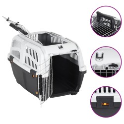 vidaXL Transportbox für Haustiere Metalltür 55x36x35 cm Polypropylen