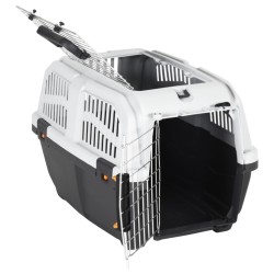 vidaXL Transportbox für Haustiere Metalltür 55x36x35 cm Polypropylen