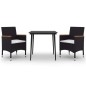vidaXL 3-tlg. Garten-Essgruppe mit Auflagen Poly Rattan und Glas vidaXL 3-tlg. Garten-Essgruppe mit Auflagen Poly Rattan und Glas