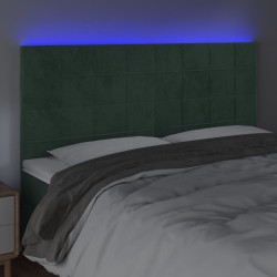 vidaXL LED Kopfteil Dunkelgrün 160x5x118/128 cm Samt