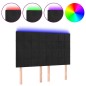 vidaXL LED Kopfteil Schwarz 144x5x118/128 cm Samt
