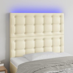 vidaXL LED Kopfteil Creme 90x5x118/128 cm Kunstleder