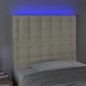 vidaXL LED Kopfteil Creme 90x5x118/128 cm Kunstleder