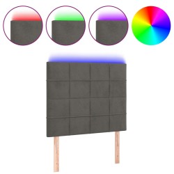 vidaXL LED Kopfteil Dunkelgrau 80x5x118/128 cm Samt