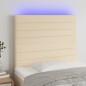 vidaXL LED Kopfteil Creme 100x5x118/128 cm Stoff