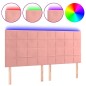 vidaXL LED Kopfteil Rosa 160x5x118/128 cm Samt