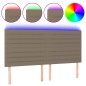 vidaXL LED Kopfteil Taupe 200x5x118/128 cm Stoff vidaXL LED Kopfteil Taupe 200x5x118/128 cm Stoff