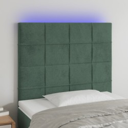 vidaXL LED Kopfteil Dunkelgrün 80x5x118/128 cm Samt