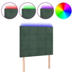 vidaXL LED Kopfteil Dunkelgrün 80x5x118/128 cm Samt