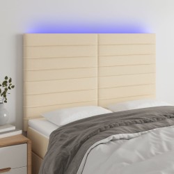 vidaXL LED Kopfteil Creme 144x5x118/128 cm Stoff