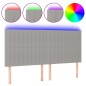 vidaXL LED Kopfteil Hellgrau 160x5x118/128 cm Stoff