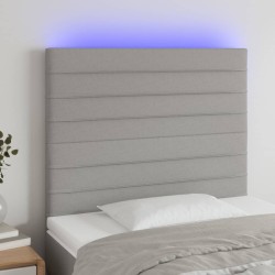 vidaXL LED Kopfteil Hellgrau 80x5x118/128 cm Stoff