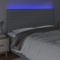 vidaXL LED Kopfteil Hellgrau 200x5x118/128 cm Stoff vidaXL LED Kopfteil Hellgrau 200x5x118/128 cm Stoff