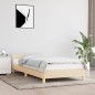 Bettgestell mit Kopfteil Creme 80x200 cm Stoff Bettgestell mit Kopfteil Creme 80x200 cm Stoff