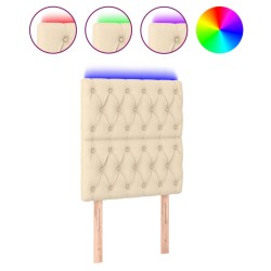 vidaXL LED Kopfteil Creme 80x7x118/128 cm Stoff