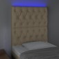 vidaXL LED Kopfteil Creme 80x7x118/128 cm Stoff vidaXL LED Kopfteil Creme 80x7x118/128 cm Stoff
