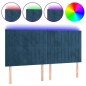 vidaXL LED Kopfteil Dunkelblau 200x5x118/128 cm Samt vidaXL LED Kopfteil Dunkelblau 200x5x118/128 cm Samt