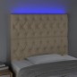 vidaXL LED Kopfteil Creme 90x7x118/128 cm Stoff