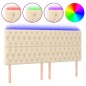 vidaXL LED Kopfteil Creme 180x7x118/128 cm Stoff vidaXL LED Kopfteil Creme 180x7x118/128 cm Stoff
