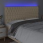 vidaXL LED Kopfteil Creme 180x7x118/128 cm Stoff vidaXL LED Kopfteil Creme 180x7x118/128 cm Stoff