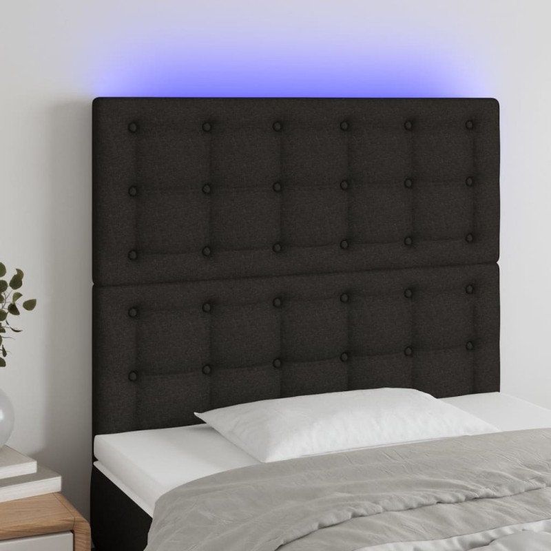 vidaXL LED Kopfteil Schwarz 80x5x118/128 cm Stoff vidaXL LED Kopfteil Schwarz 80x5x118/128 cm Stoff