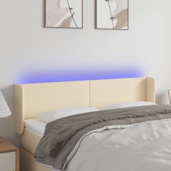vidaXL LED Kopfteil Creme 147x16x78/88 cm Stoff
