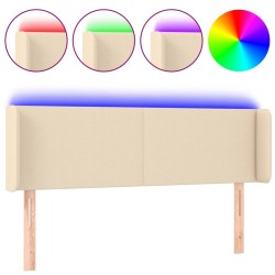 vidaXL LED Kopfteil Creme 147x16x78/88 cm Stoff