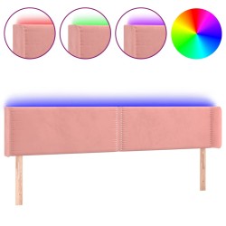 vidaXL LED Kopfteil Rosa 183x16x78/88 cm Samt