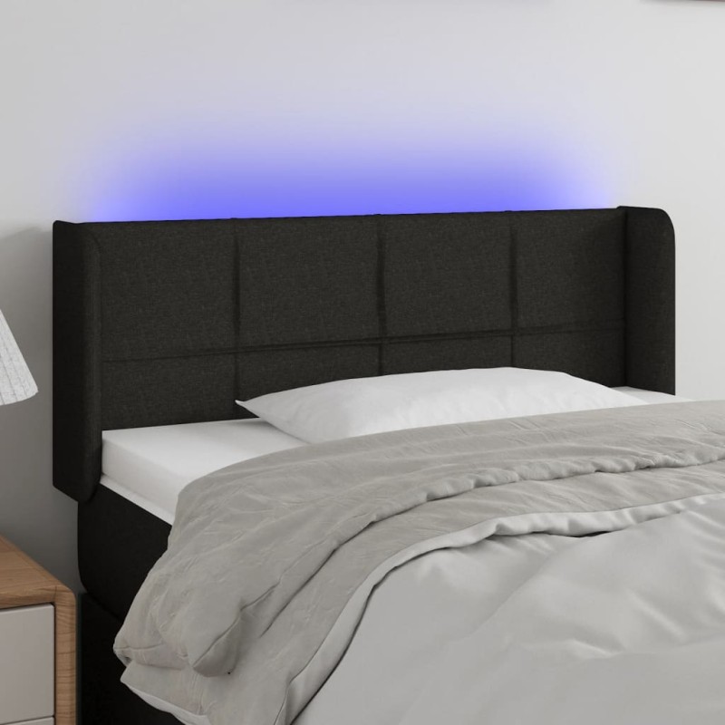 vidaXL LED Kopfteil Schwarz 83x16x78/88 cm Stoff vidaXL LED Kopfteil Schwarz 83x16x78/88 cm Stoff