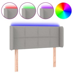 vidaXL LED Kopfteil Hellgrau 83x16x78/88 cm Stoff