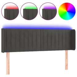 vidaXL LED Kopfteil Dunkelgrau 147x16x78/88 cm Samt