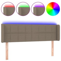 vidaXL LED Kopfteil Taupe 147x16x78/88 cm Stoff