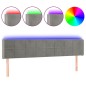 vidaXL LED Kopfteil Hellgrau 163x16x78/88 cm Samt vidaXL LED Kopfteil Hellgrau 163x16x78/88 cm Samt