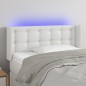vidaXL LED Kopfteil Weiß 93x16x78/88 cm Kunstleder