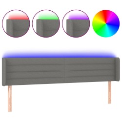 vidaXL LED Kopfteil Dunkelgrau 163x16x78/88 cm Stoff