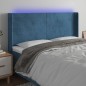 vidaXL LED Kopfteil Dunkelblau 163x16x118/128 cm Samt