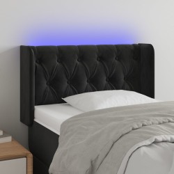 vidaXL LED Kopfteil Schwarz 83x16x78/88 cm Samt