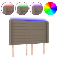 vidaXL LED Kopfteil Taupe 147x16x118/128 cm Stoff