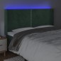 vidaXL LED Kopfteil Dunkelgrün 203x16x118/128 cm Samt