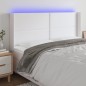 vidaXL LED Kopfteil Weiß 203x16x118/128 cm Kunstleder vidaXL LED Kopfteil Weiß 203x16x118/128 cm Kunstleder