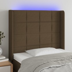 vidaXL LED Kopfteil Dunkelbraun 103x16x118/128 cm Stoff