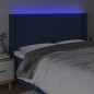 vidaXL LED Kopfteil Blau 203x16x118/128 cm Stoff vidaXL LED Kopfteil Blau 203x16x118/128 cm Stoff