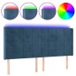 vidaXL LED Kopfteil Dunkelblau 183x16x118/128 cm Samt