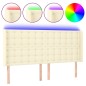 vidaXL LED Kopfteil Creme 163x16x118/128 cm Kunstleder vidaXL LED Kopfteil Creme 163x16x118/128 cm Kunstleder