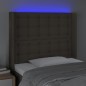 vidaXL LED Kopfteil Taupe 103x16x118/128 cm Stoff